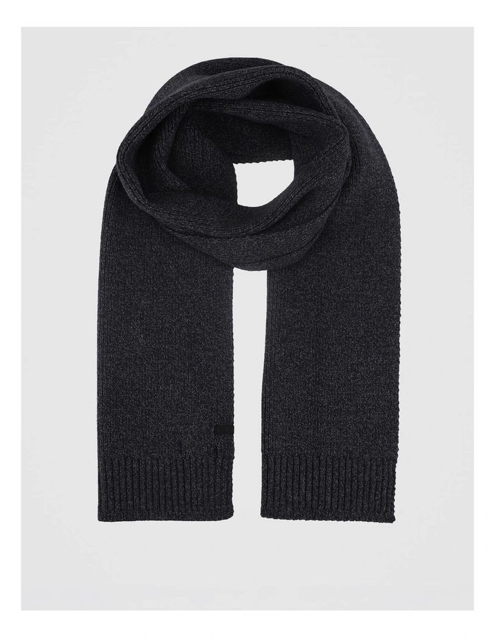 Rib Knit Scarf Two Tone Winter Accessory Navy/Charcoal image 1