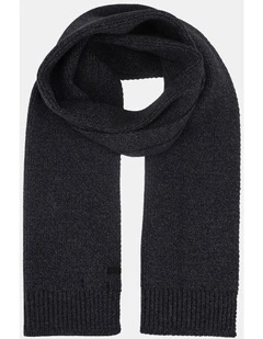 Rib Knit Scarf Two Tone Winter Accessory Navy/Charcoal
