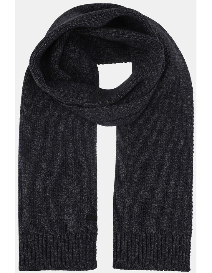 Rib Knit Scarf Two Tone Winter Accessory Navy/Charcoal image 1