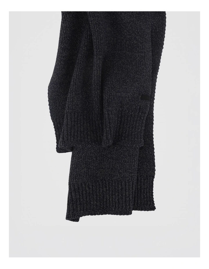 Rib Knit Scarf Two Tone Winter Accessory Navy/Charcoal image 2