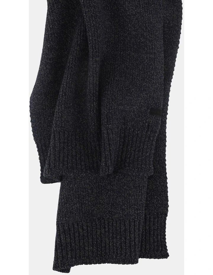 Rib Knit Scarf Two Tone Winter Accessory Navy/Charcoal image 2