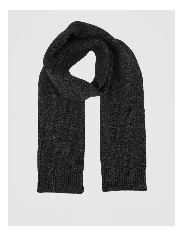 Rib Knit Scarf Two Tone Winter Accessory Black/Grey image 1