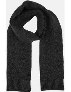 Rib Knit Scarf Two Tone Winter Accessory Black/Grey