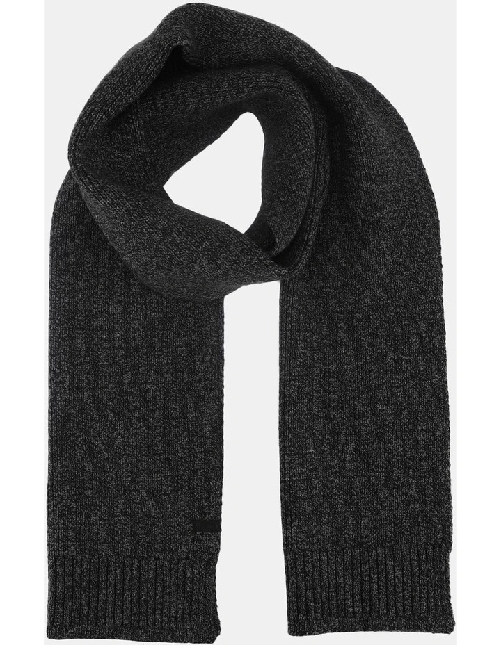 Rib Knit Scarf Two Tone Winter Accessory Black/Grey image 1