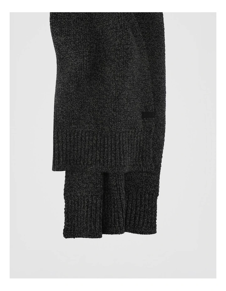 Rib Knit Scarf Two Tone Winter Accessory Black/Grey image 2