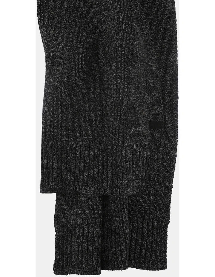 Rib Knit Scarf Two Tone Winter Accessory Black/Grey image 2