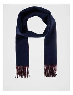 Reversible Wool Scarf Winter Accessory Navy/Red