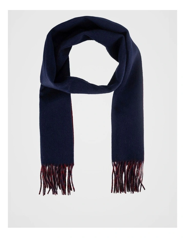 Reversible Wool Scarf Winter Accessory Navy/Red image 1
