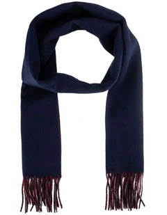 Reversible Wool Scarf Winter Accessory Navy/Red