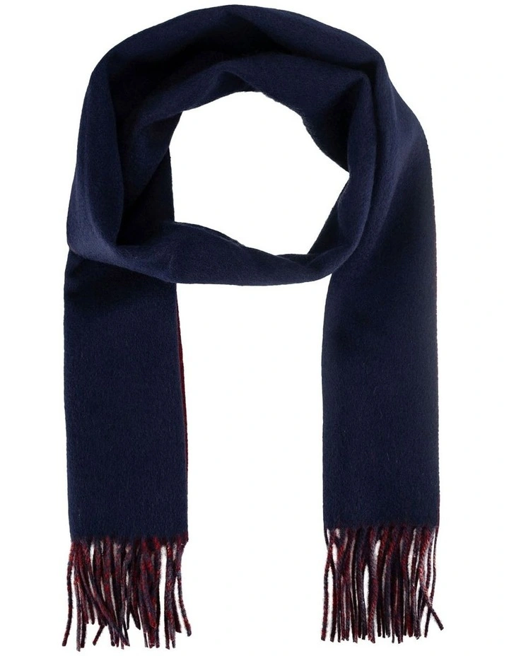 Reversible Wool Scarf Winter Accessory Navy/Red image 1