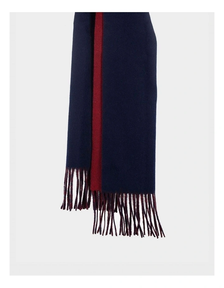 Reversible Wool Scarf Winter Accessory Navy/Red image 2