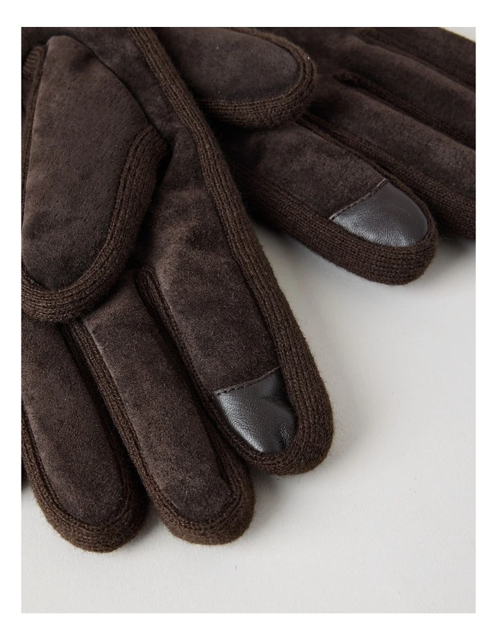 Suede Gloves Winter Accessory Brown image 3