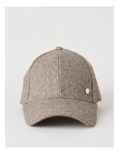 Herringbone Cap Hat in Beige/Brown