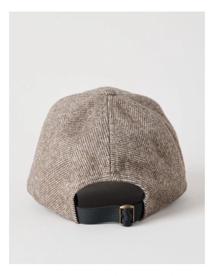 Herringbone Cap Hat in Beige/Brown image 4