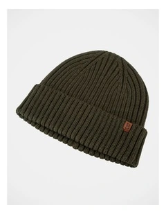 Double Rib Knit Wool Beanie  Winter Accessory Olive