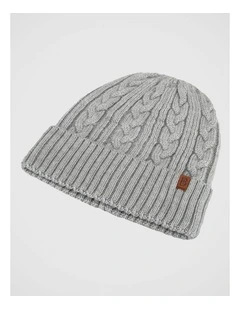 Cable Knit Beanie Winter Accessory Grey
