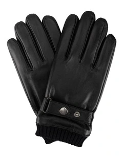 Leather/ Knitted Glove Winter Accessory Black