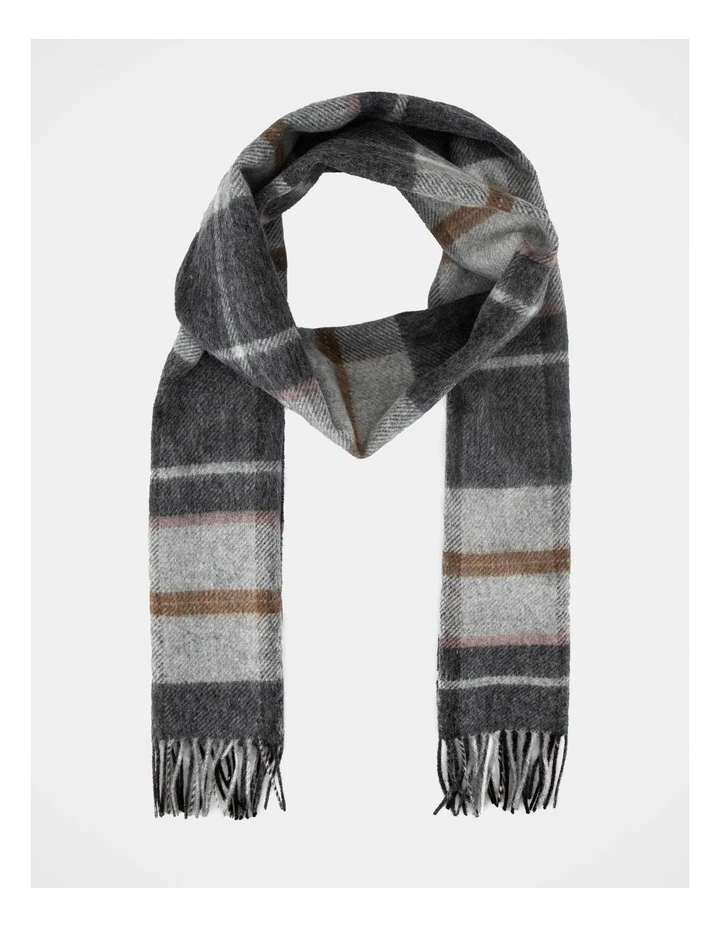 Large Check Wool Scarf Winter Accessory Mutli image 1