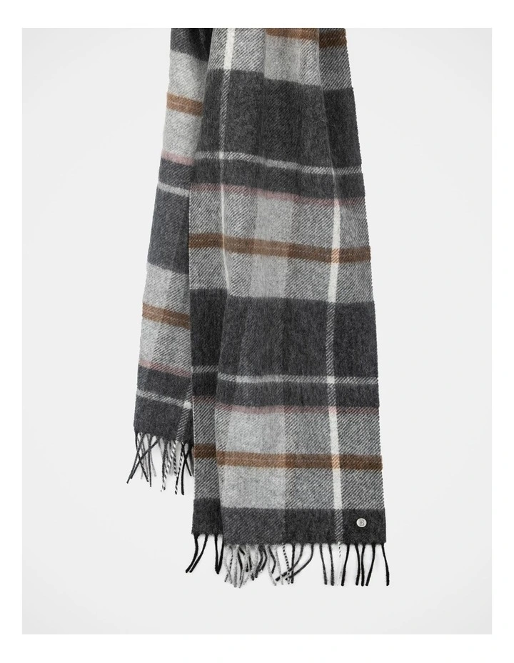 Large Check Wool Scarf Winter Accessory Mutli image 2