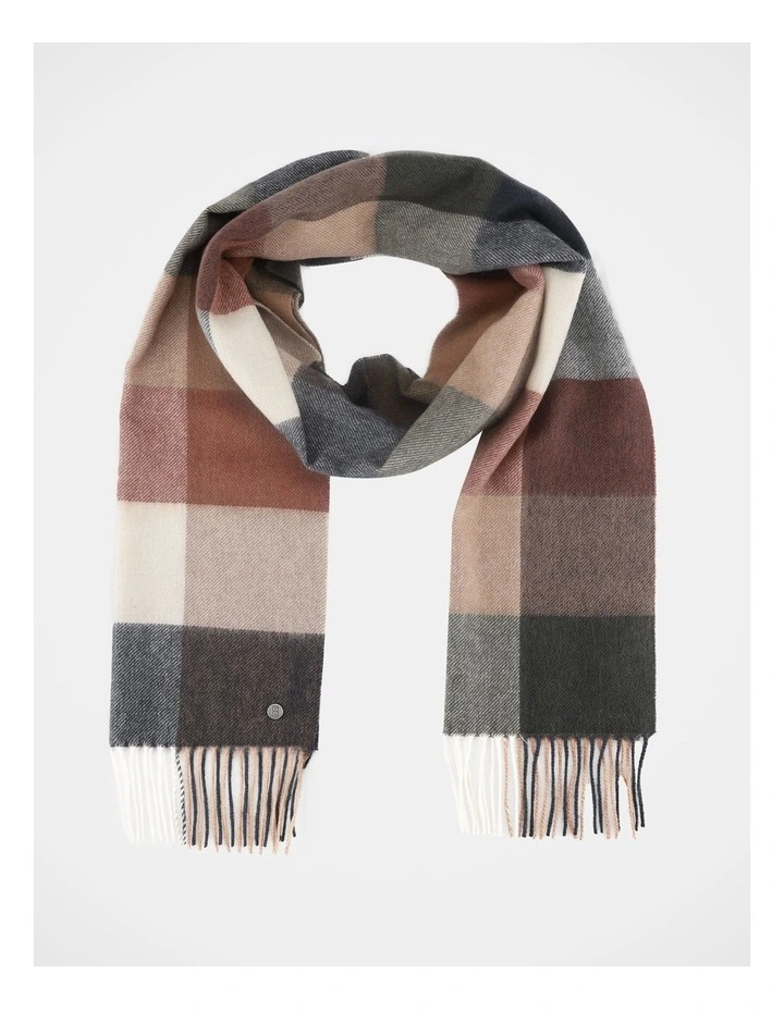 Bold Check Wool Scarf  Winter Accessory Mutli image 1