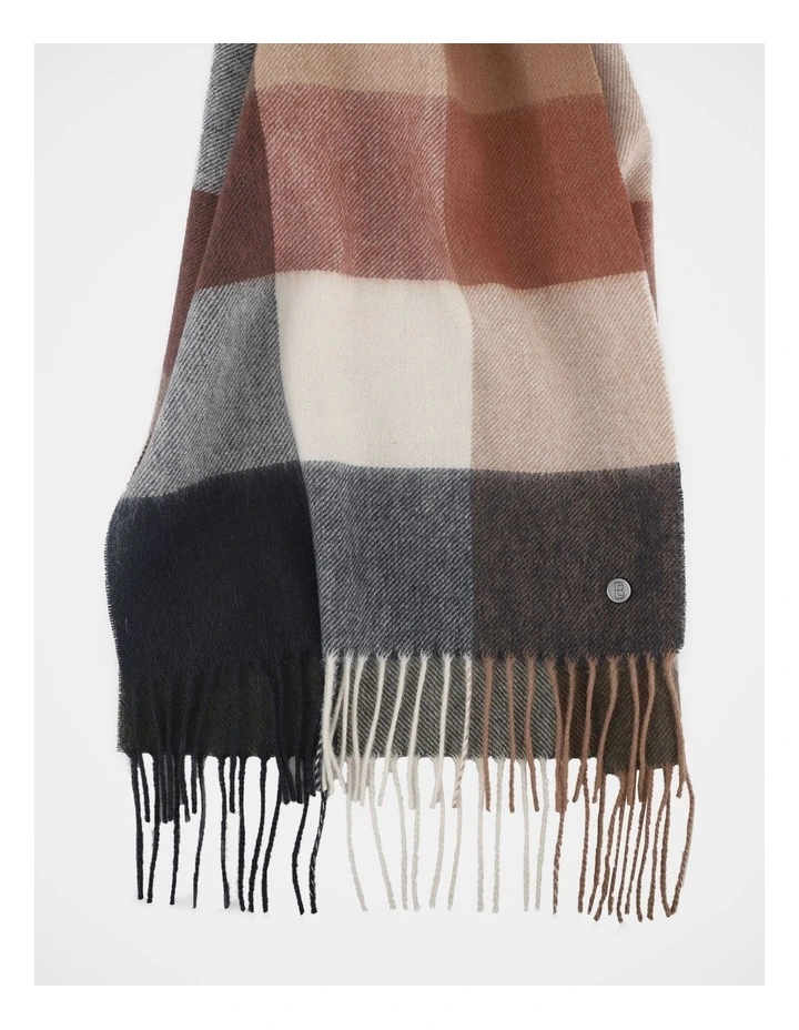 Bold Check Wool Scarf  Winter Accessory Mutli image 2