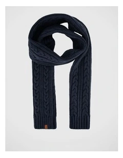 Cable Knit Scarf Winter Accessory Navy