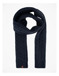 Cable Knit Scarf Winter Accessory Navy
