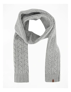 Cable Knit Scarf Winter Accessory Grey Marle