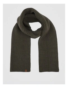 Double Rib Knit Scarf  Winter Accessory Olive