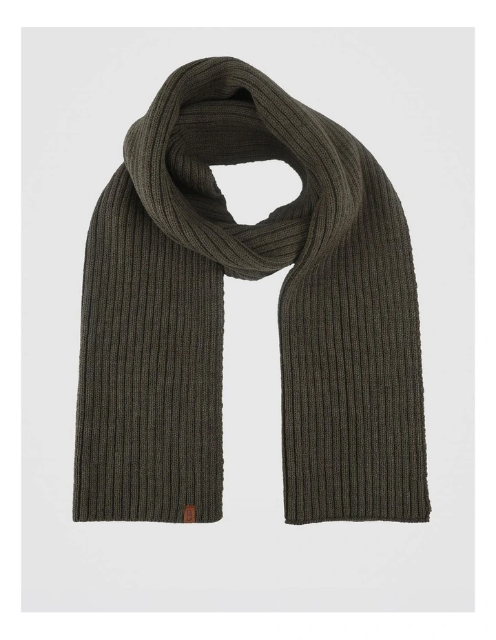 Double Rib Knit Scarf  Winter Accessory Olive image 1