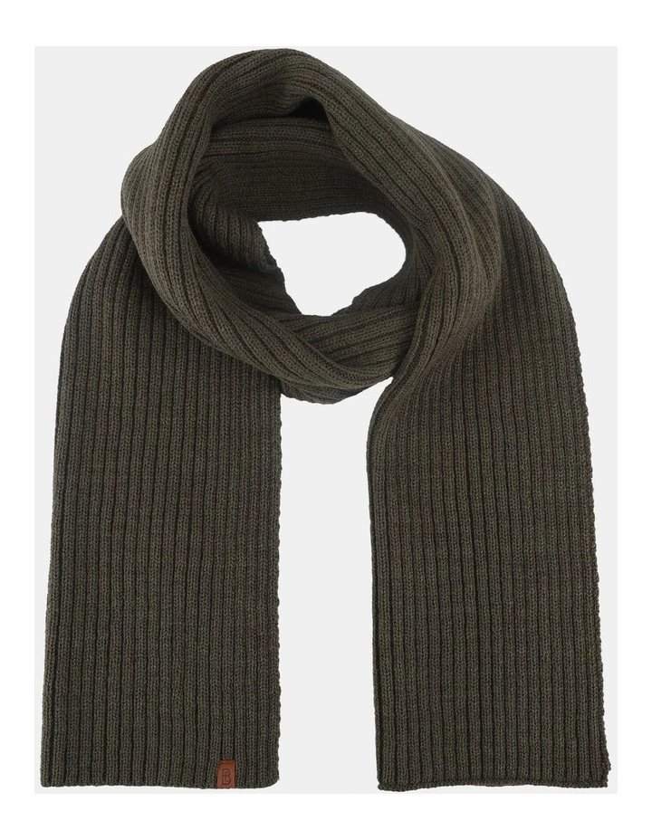 Double Rib Knit Scarf  Winter Accessory Olive image 1