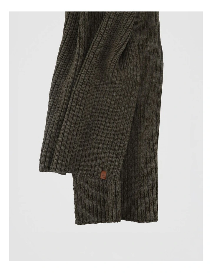 Double Rib Knit Scarf  Winter Accessory Olive image 2