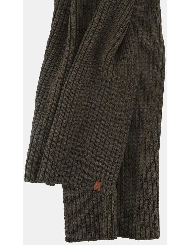 Double Rib Knit Scarf  Winter Accessory Olive image 2