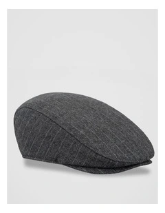 Herringbone Plaid Driving Cap Hat Charcoal