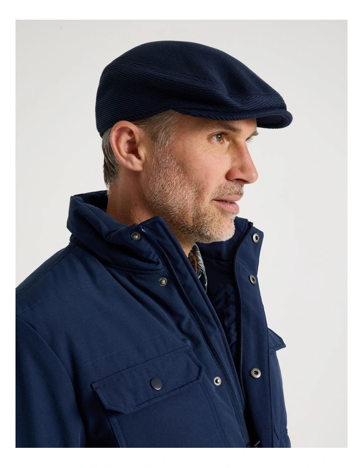 Ribbed Driving Cap Hat Navy image 2