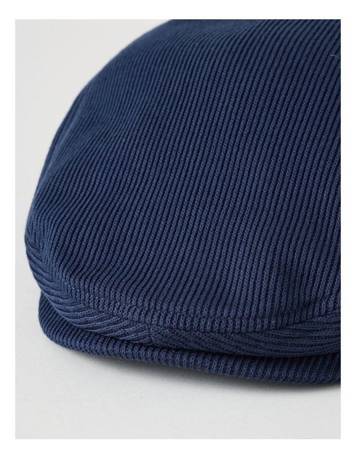 Ribbed Driving Cap Hat Navy image 3