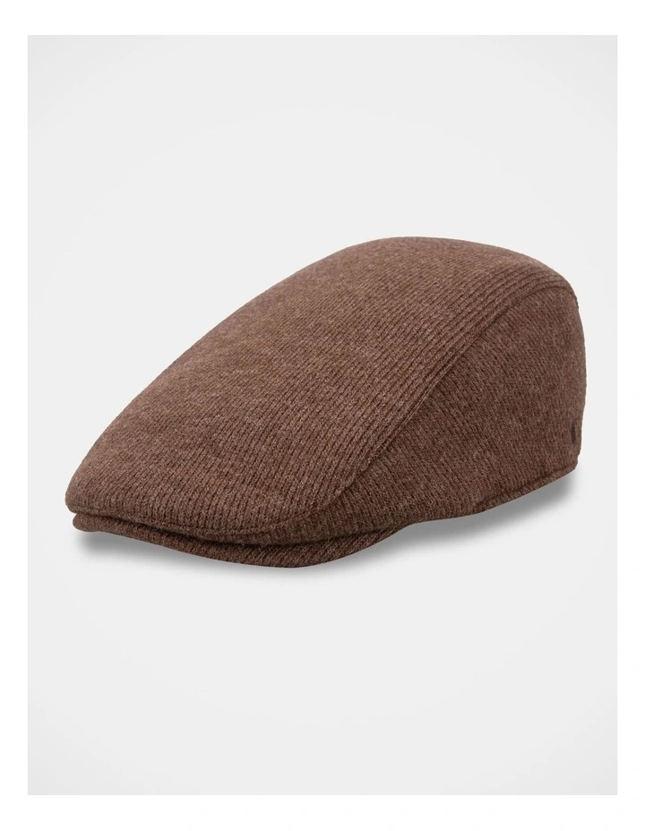 Ribbed Driving Cap Hat Chocolate image 1