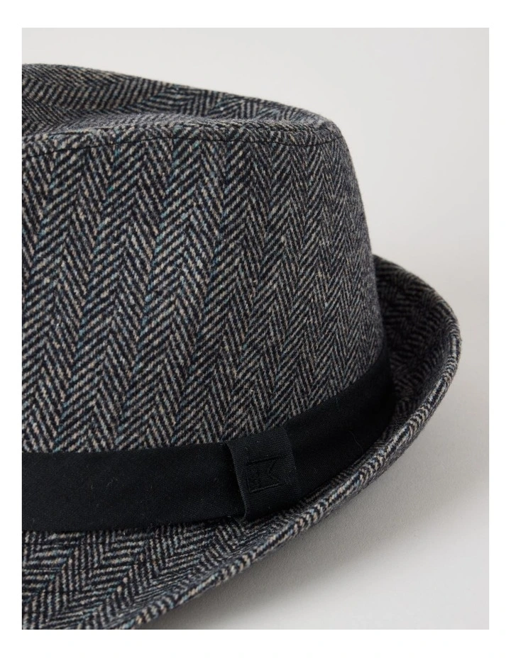 Melton Trilby Hat Plaid  Hat Charcoal image 3