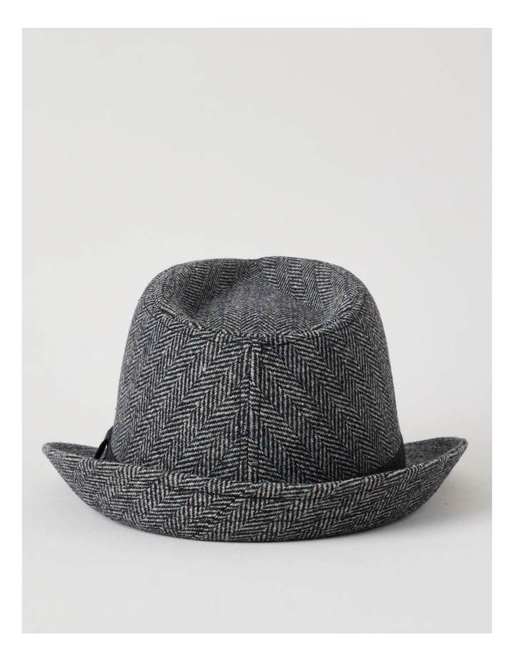 Melton Trilby Hat Plaid  Hat Charcoal image 5