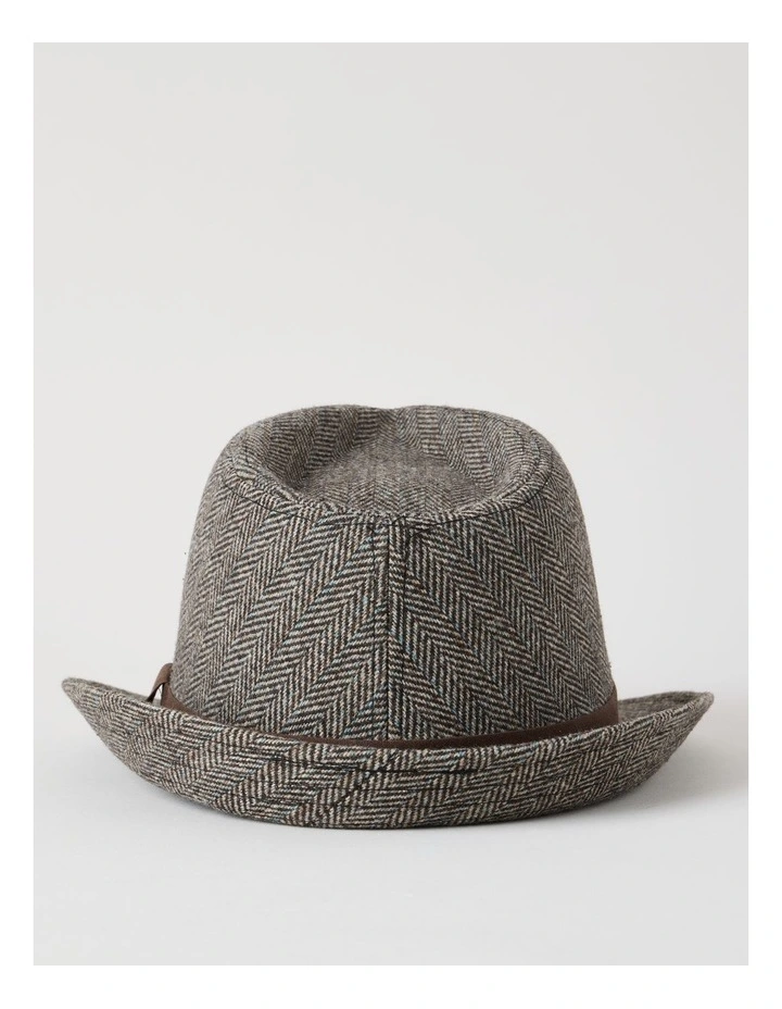 Melton Trilby Hat Plaid  Hat Brown image 6