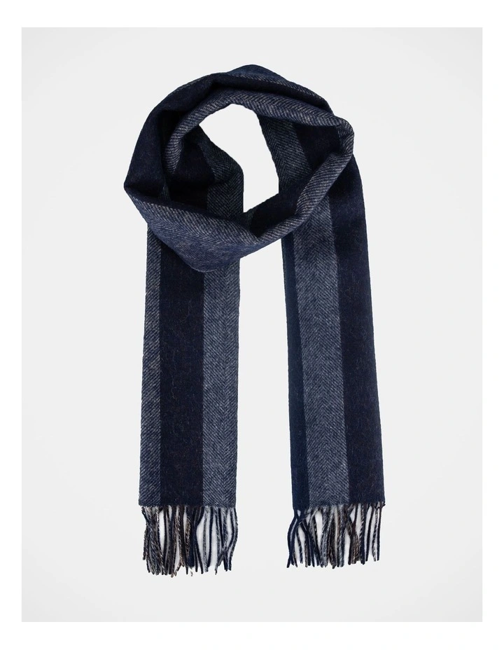 Herringbone Scarf  Winter Accessory Navy image 1
