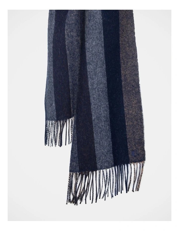 Herringbone Scarf  Winter Accessory Navy image 2
