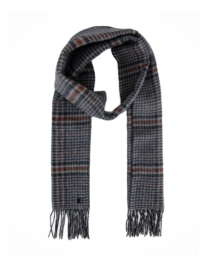 Check Houdstooth Scarf Winter Accessory Brown image 1