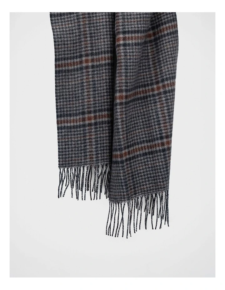 Check Houdstooth Scarf Winter Accessory Brown image 2