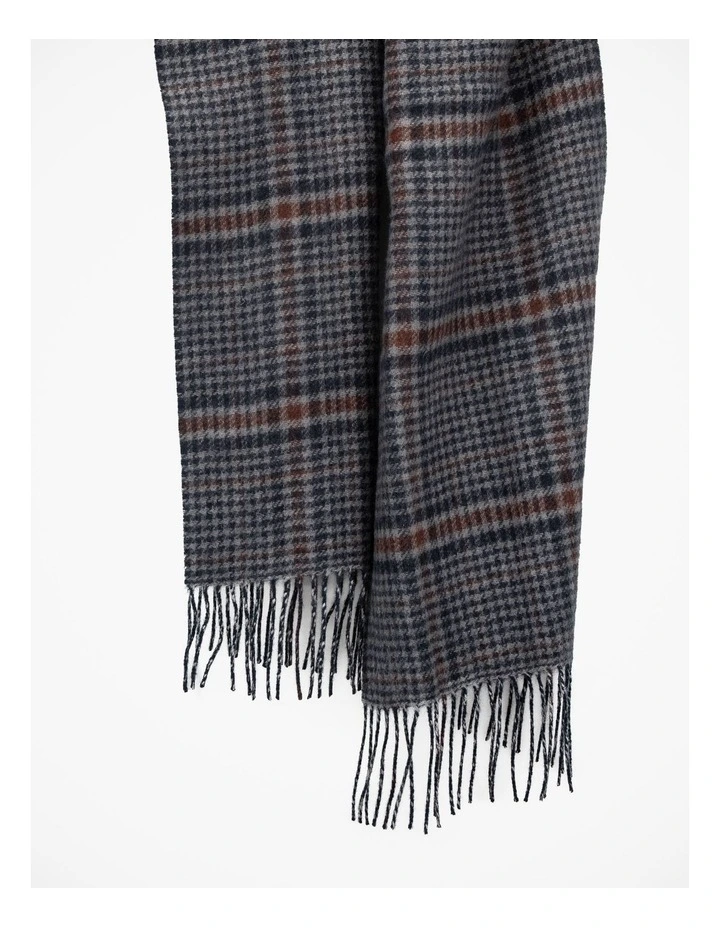 Check Houdstooth Scarf Winter Accessory Brown image 2
