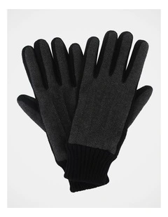Men's Herringbone Gloves Winter Accessory Black