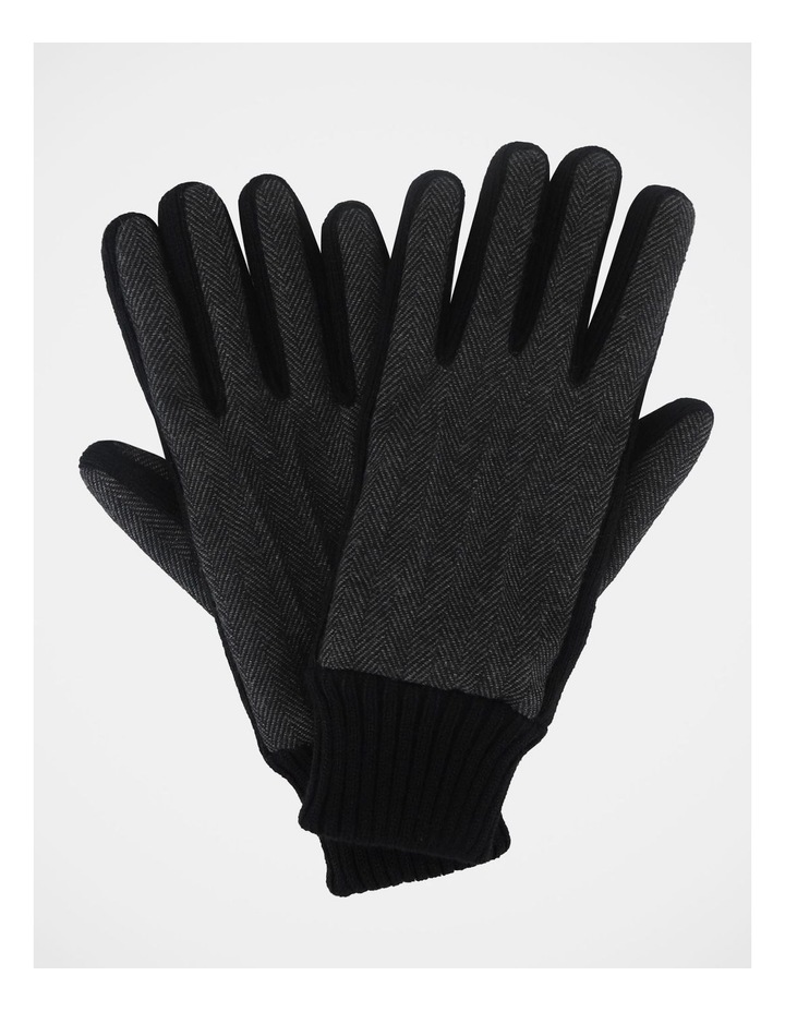 Men's Herringbone Gloves Winter Accessory Black