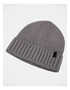 Ribbed Contrast Turn Back Beanie Winter Accessory Grey