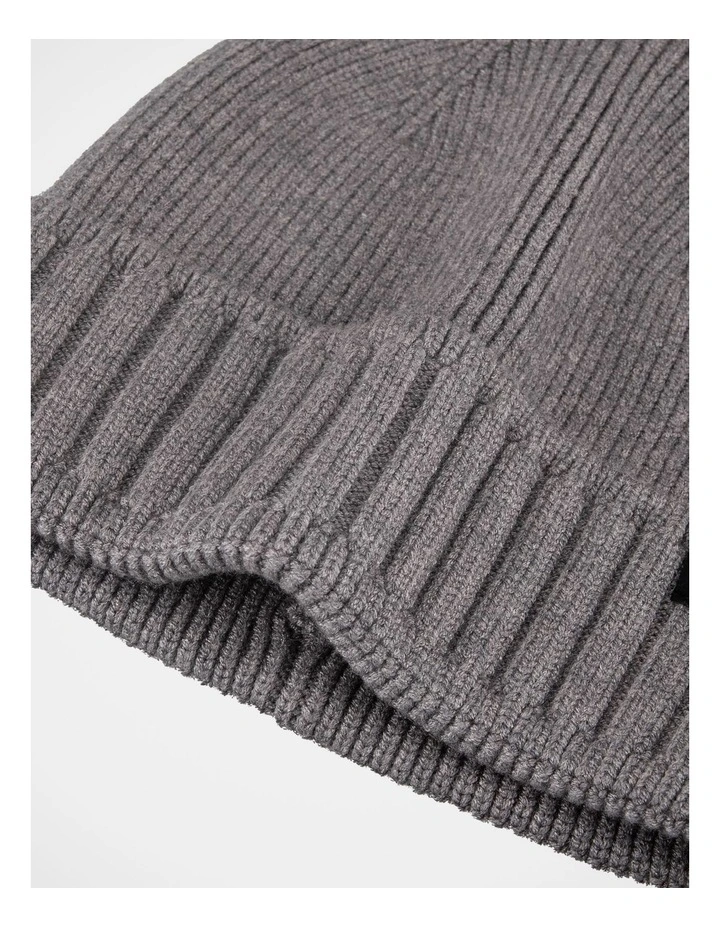 Ribbed Contrast Turn Back Beanie Winter Accessory Grey image 2