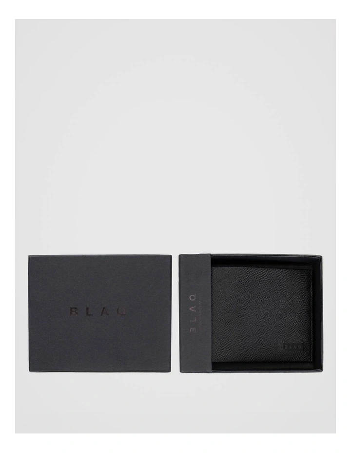 Saffiano Bifold Leather Wallet Black Wallet Black image 1